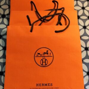 HERMES Unused 3 Shopping Bags Size 11,5 x 11,5